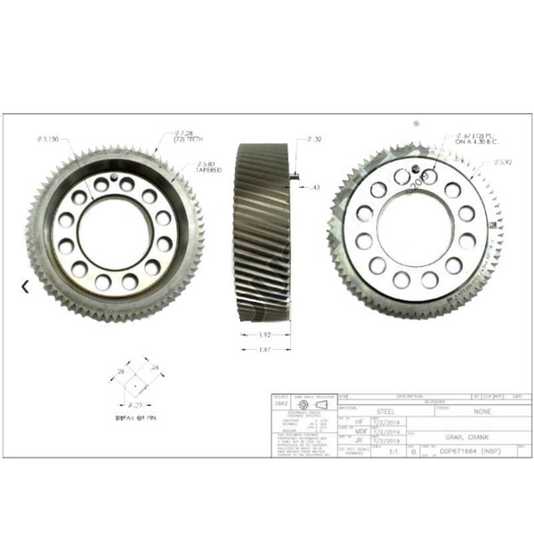 Detroit Diesel DD15  A4720500103 Crankshaft Gear
